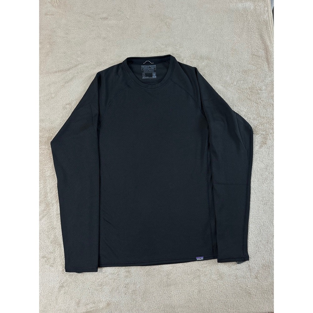 Patagonia Capilene Midweight Baselayer Mens Size Small Black Long Sleeve EUC